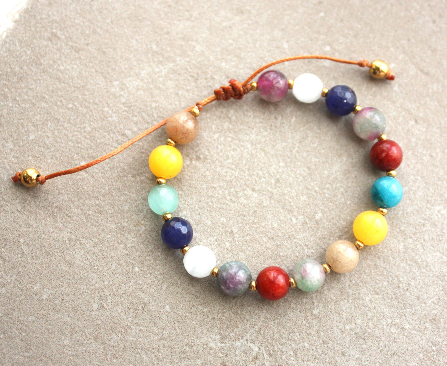 Adjustable gemstone bracelet