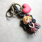 Bag Charm or Keychain with Monarch Fairy in Polymer Clay