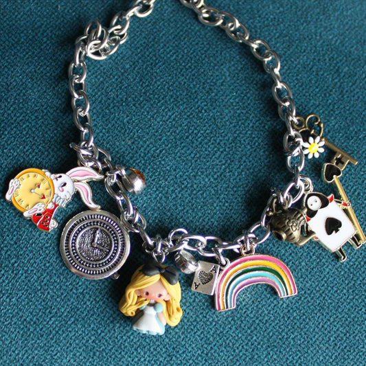 "Alice in Wonderland" Multi-Charm Necklace
