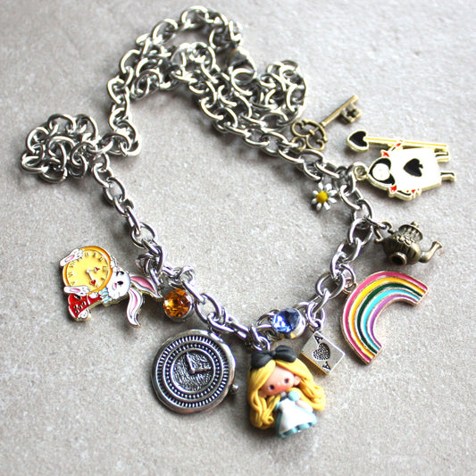 "Alice in Wonderland" Multi-Charm Necklace