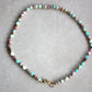 Stainless steel and gemstone beaded necklace