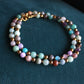 Stainless steel and gemstone beaded necklace