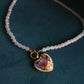 Romantic White Stone Necklace with Removable Heart Pendant