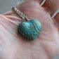 Collana con ciondolo in pasta polimerica verde teal