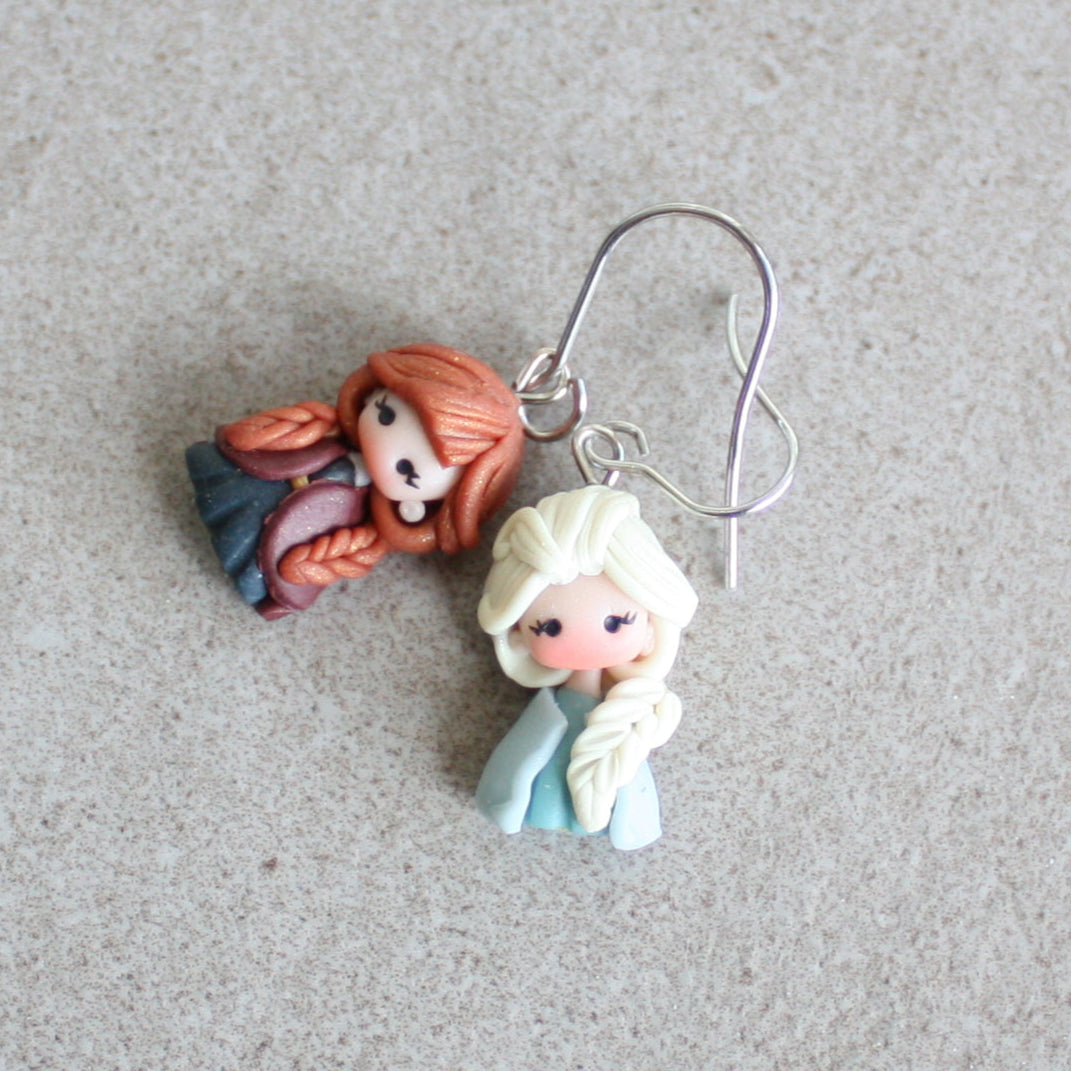 Orecchini Elsa e Anna – Acciaio inox, pezzo unico artigianale