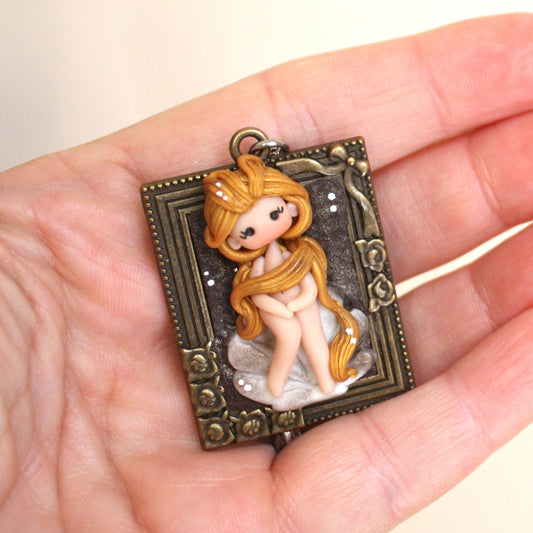 Collana artigianale Venere di Botticelli – Gioiello in pasta polimerica fatto a mano, idea regalo arte
