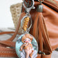 Bag charm con Venere kawaii – personalizzabile con iniziale II