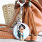 Handmade bag charm with Winter Jasmine
