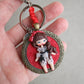 Handmade bag charm with pin-up