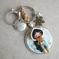 Handmade bag charm with Winter Jasmine