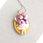 Polymer Clay Fairy Necklace - Stainless Steel Chain - ZingaraCreativa Collectible Art Doll