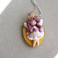 Polymer Clay Fairy Necklace - Stainless Steel Chain - ZingaraCreativa Collectible Art Doll