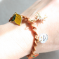 Sicilian Multicharm Macramé Bracelet with Hand-Engraved Aluminum Charm