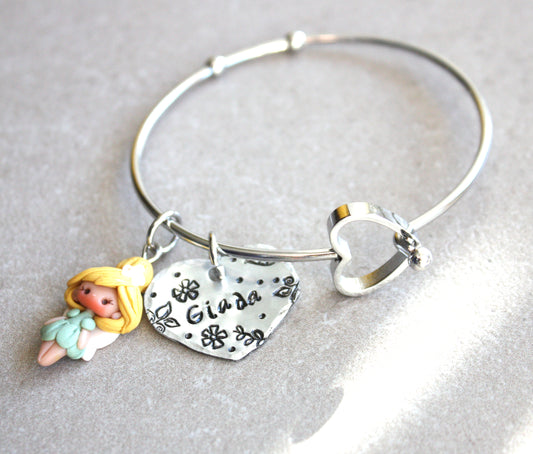 Bangle with Tinker Bell and a personalized name