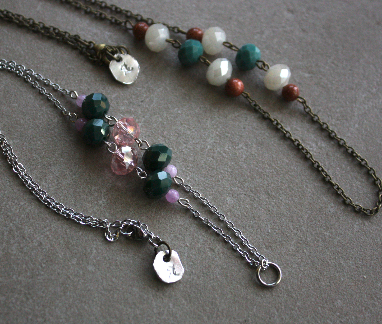 Necklace base with beads