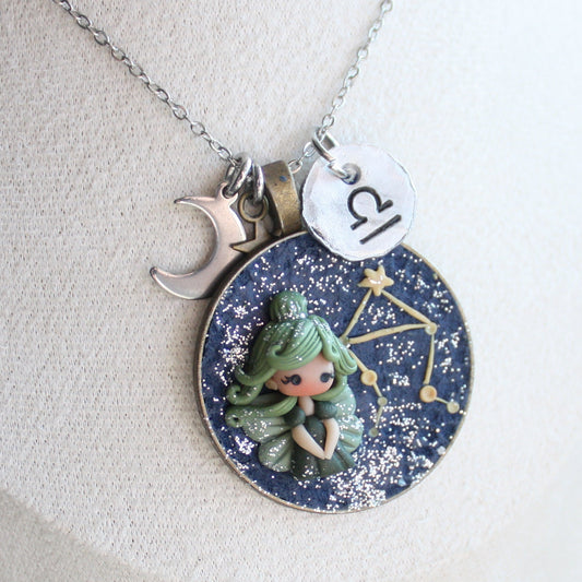 Collana Zodiacale Bilancia – Fatina Costellazione e Simbolo Inciso