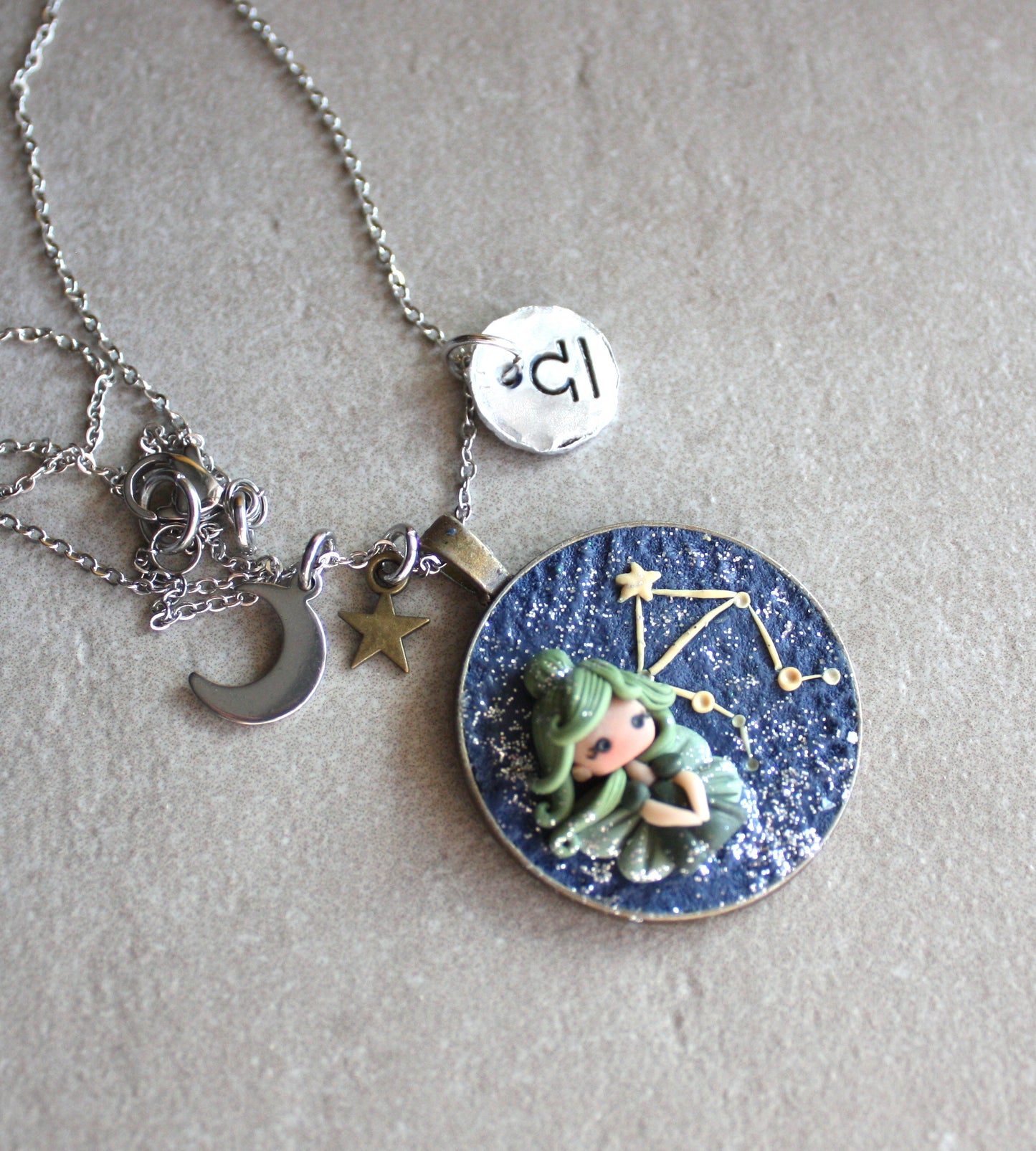 Collana Zodiacale Bilancia – Fatina Costellazione e Simbolo Inciso