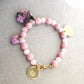Bracciale pietre rosa e streghetta