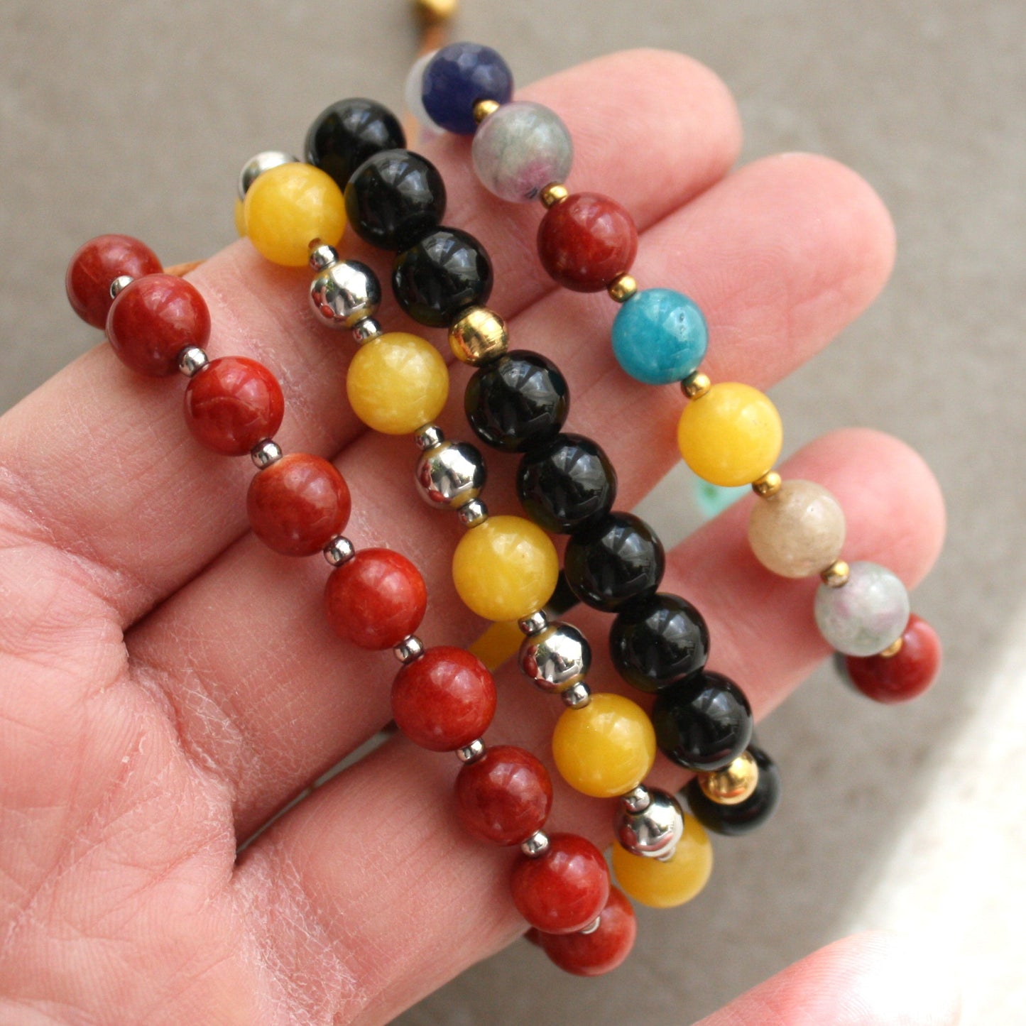 Adjustable gemstone bracelet