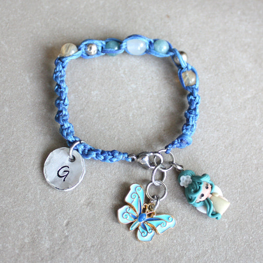 Bracciale azzurro regolabile  macramè