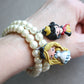 Elastic Bracelet with Beads and Polymer Clay Charm