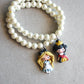 Elastic Bracelet with Beads and Polymer Clay Charm
