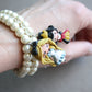 Elastic Bracelet with Beads and Polymer Clay Charm