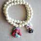 Elastic Bracelet with Beads and Polymer Clay Charm