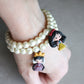 Elastic Bracelet with Beads and Polymer Clay Charm