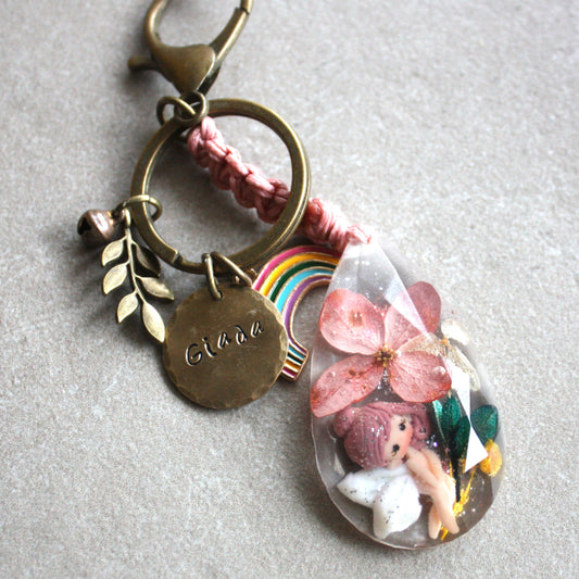 Bag Charm or Keychain with a Tiny Fairy III

