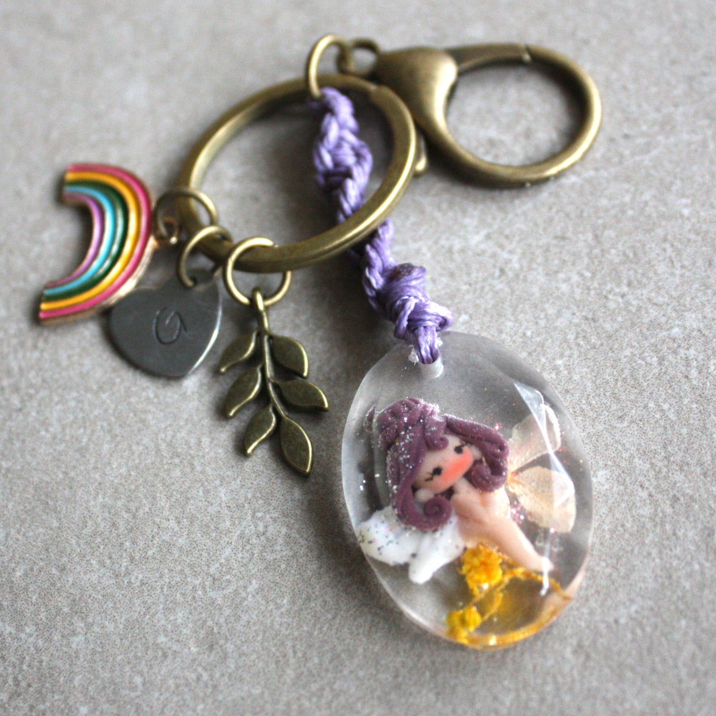 Bag Charm or Keychain with a Tiny Fairy IV

