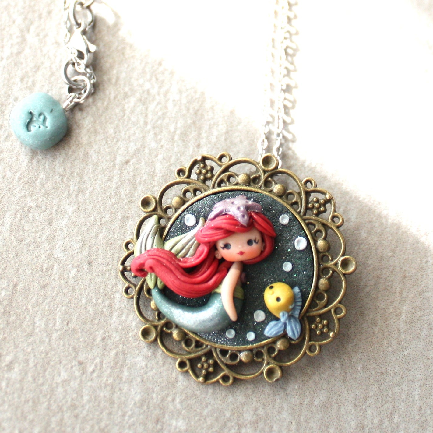 collana ariel fimo disney
