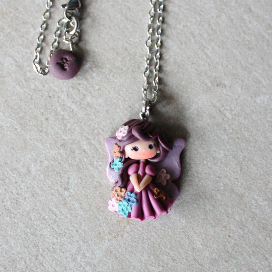 collana fatina fimo viola