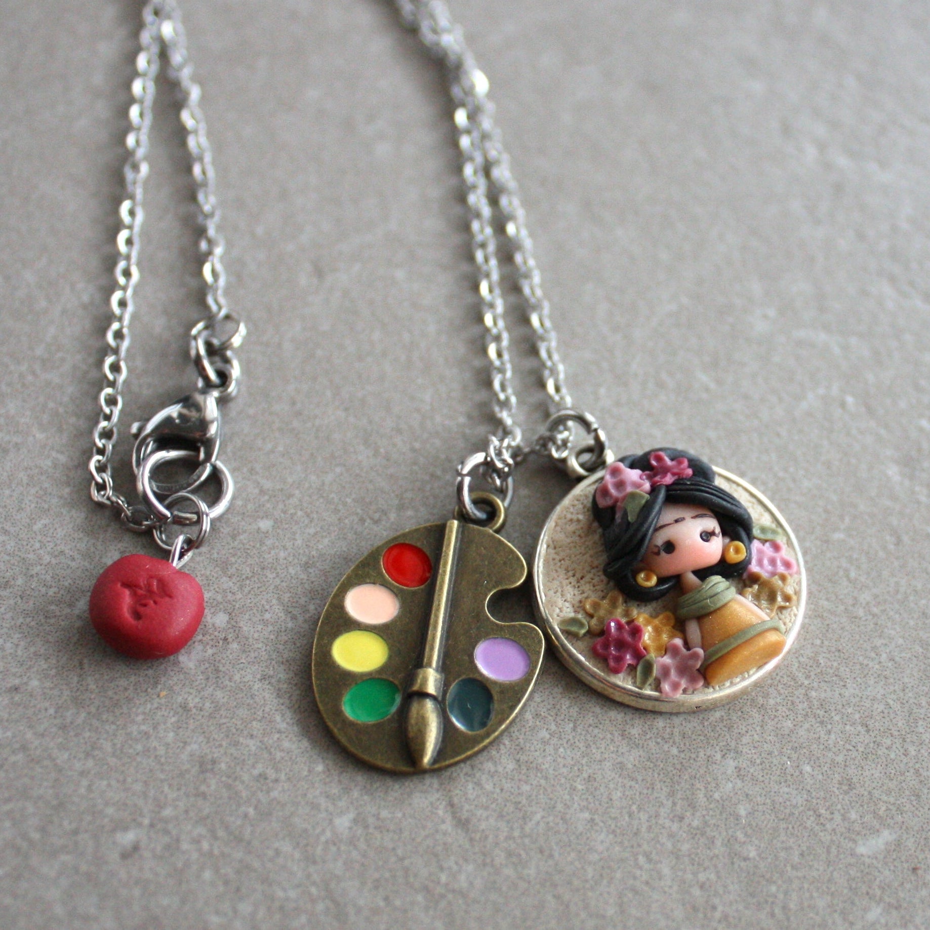 collana frida kahlo fimo 2