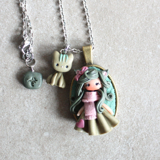 collana gattina fimo