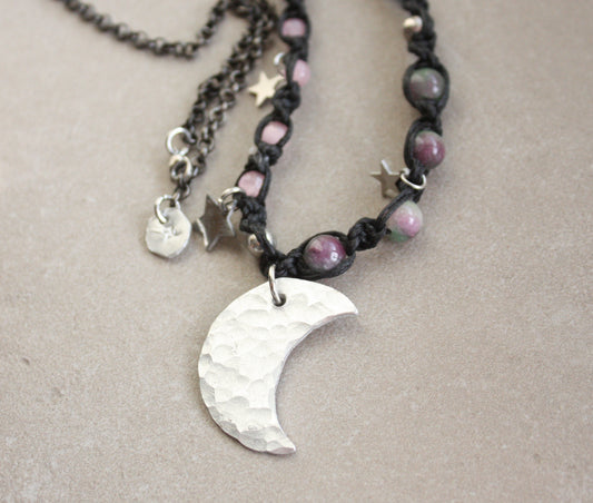 Macramé Moon Necklace