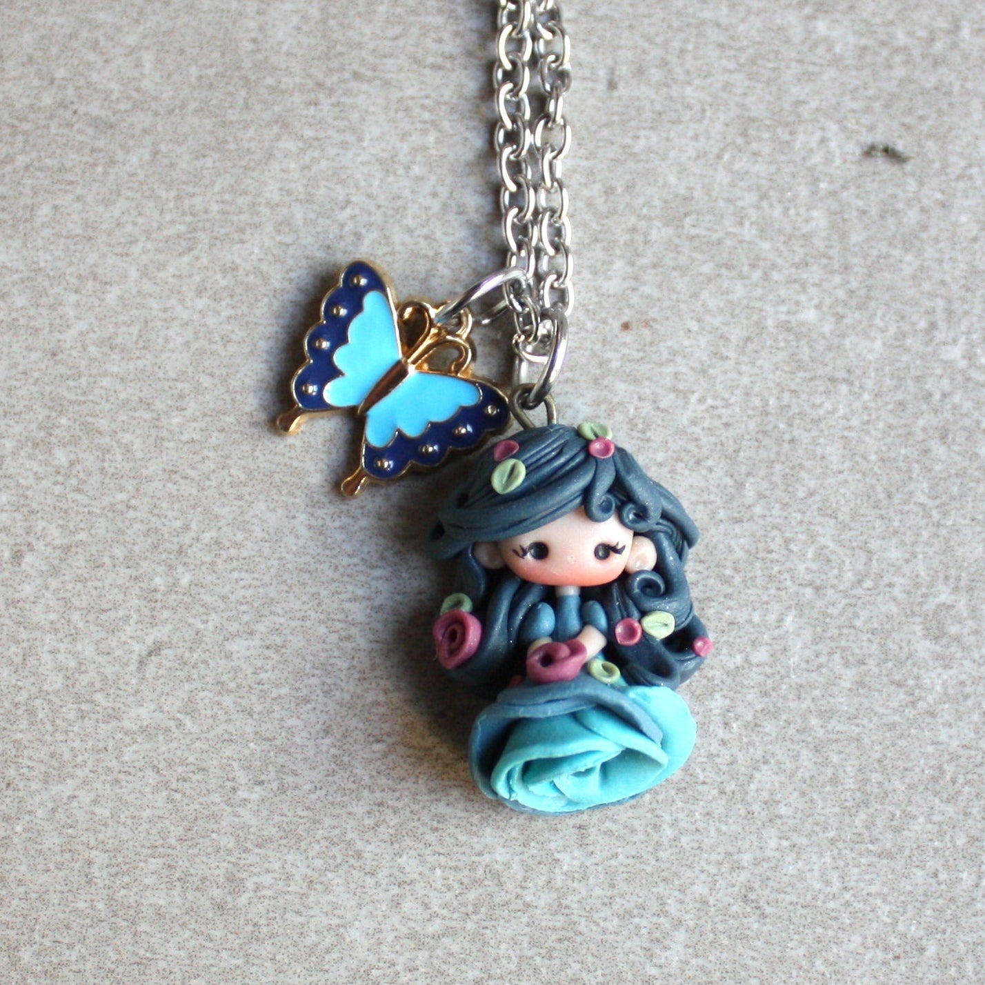 collana ninfa azzurra fimo