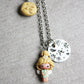 Necklace with trilly and letter