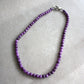 collana viola pietre dure e chiusura acciaio inox, artigianale