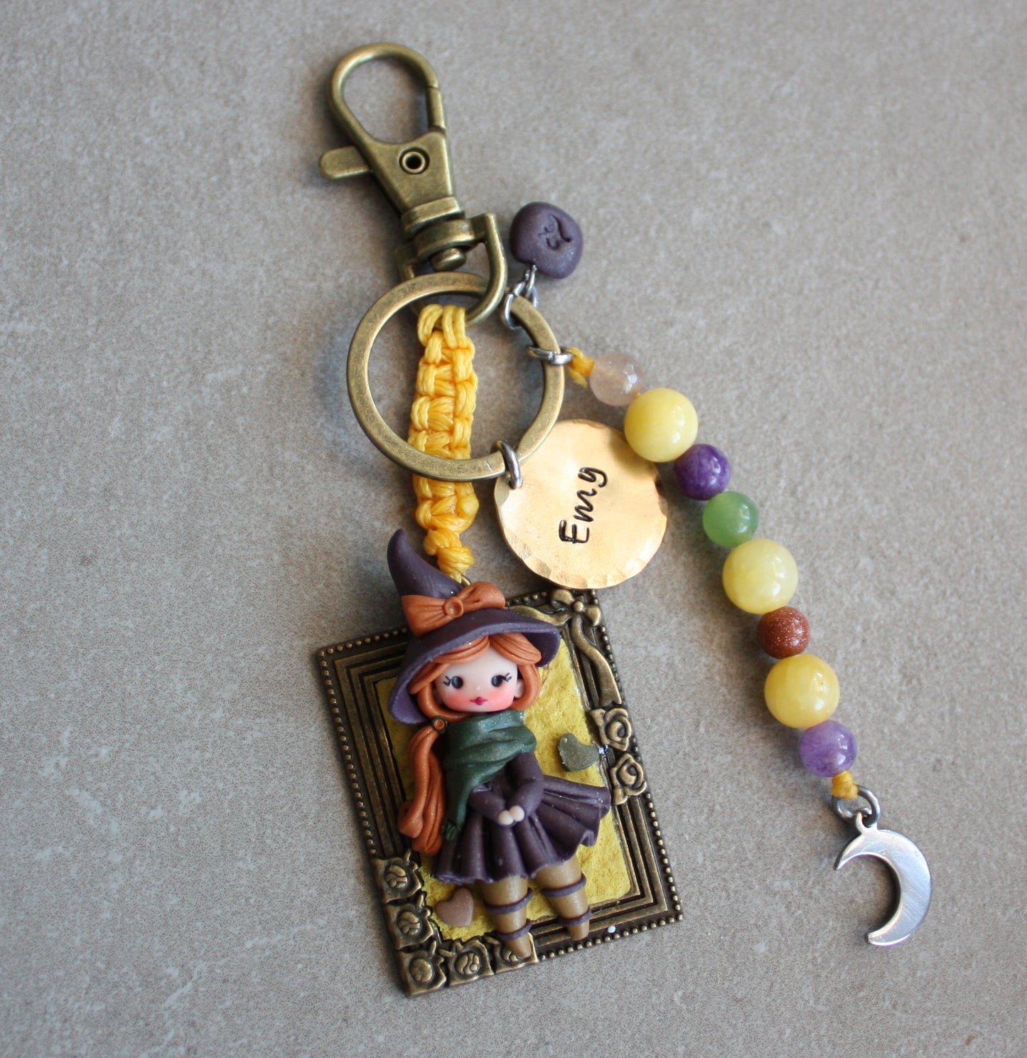 streghetta | charm da borsa 2-in-1, tag con nome