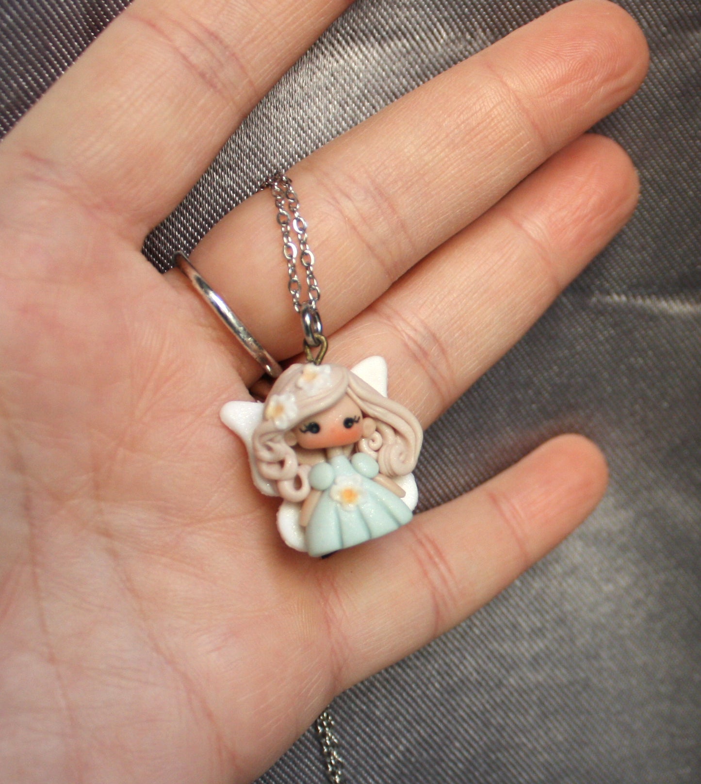 Stainless Steel Necklace with Mini Fairy