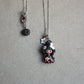 Stainless Steel Necklace with Geisha and Enamel Flower