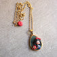 Gold stainless steel necklace with Snow White cameo