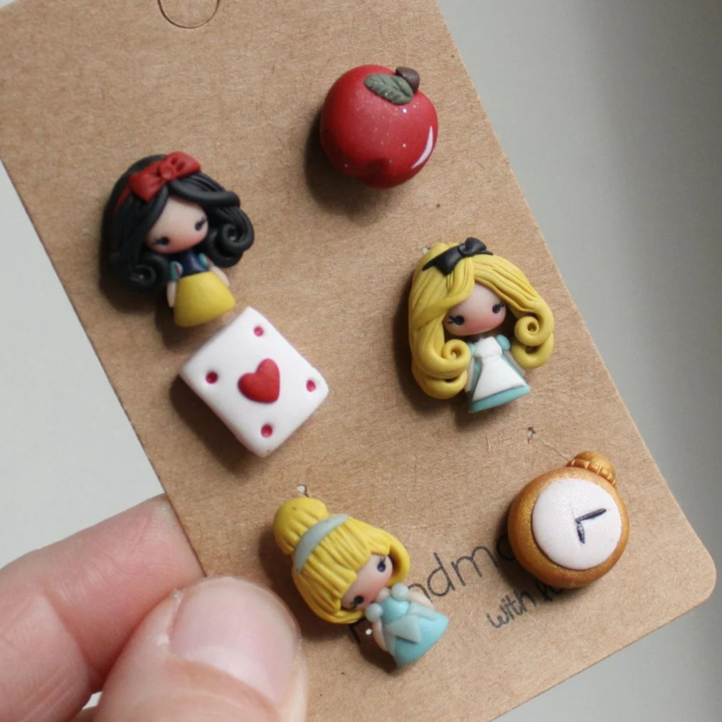 princess stud earrings