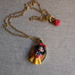 Gold stainless steel necklace with Snow White cameo III