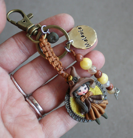 streghetta III | charm da borsa 2-in-1, tag con nome