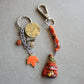 Gnome keychain – Macramé, gemstones and hand-stamped brass tag