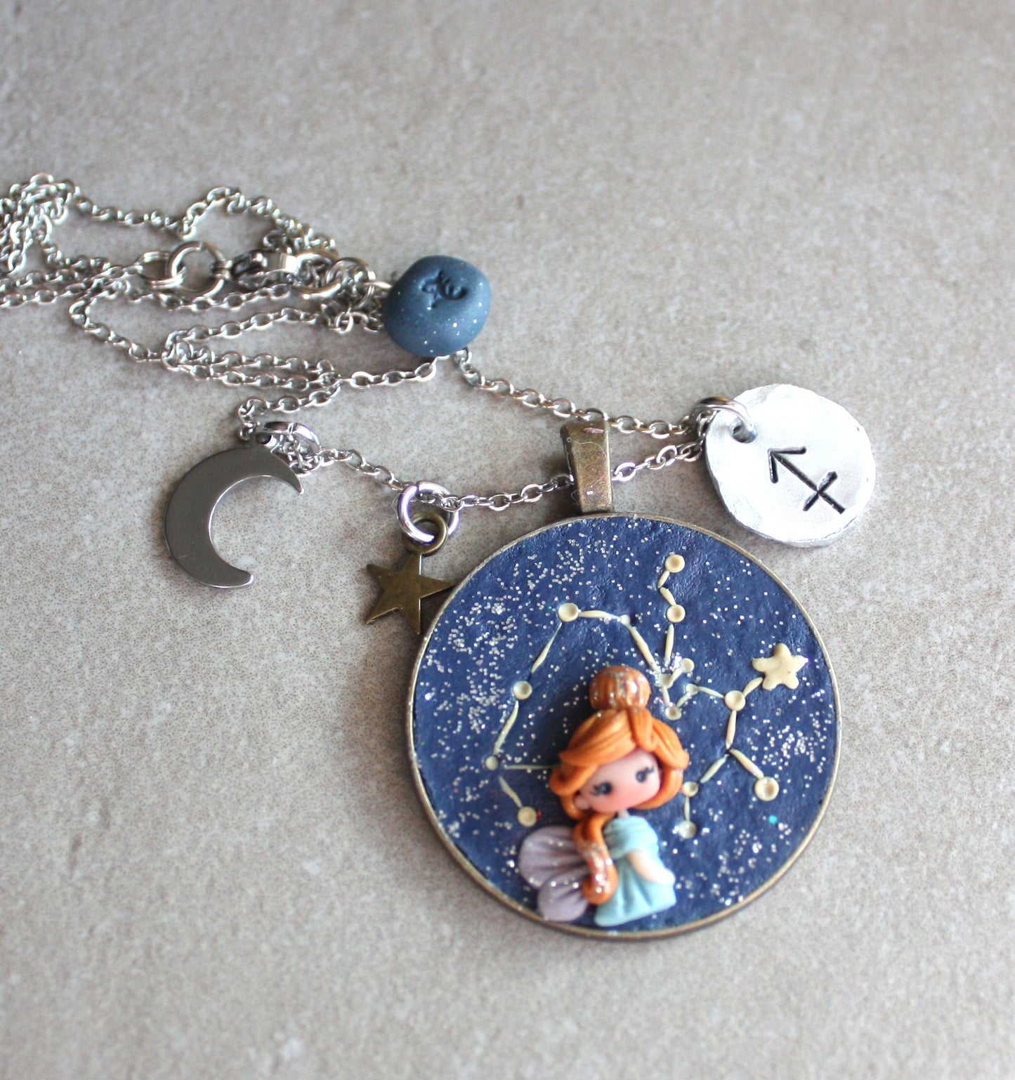 Collana Zodiacale Sagittario – Fatina Costellazione e Simbolo Inciso