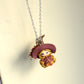 Stainless Steel Necklace with Mini Witch in Polymer Clay II