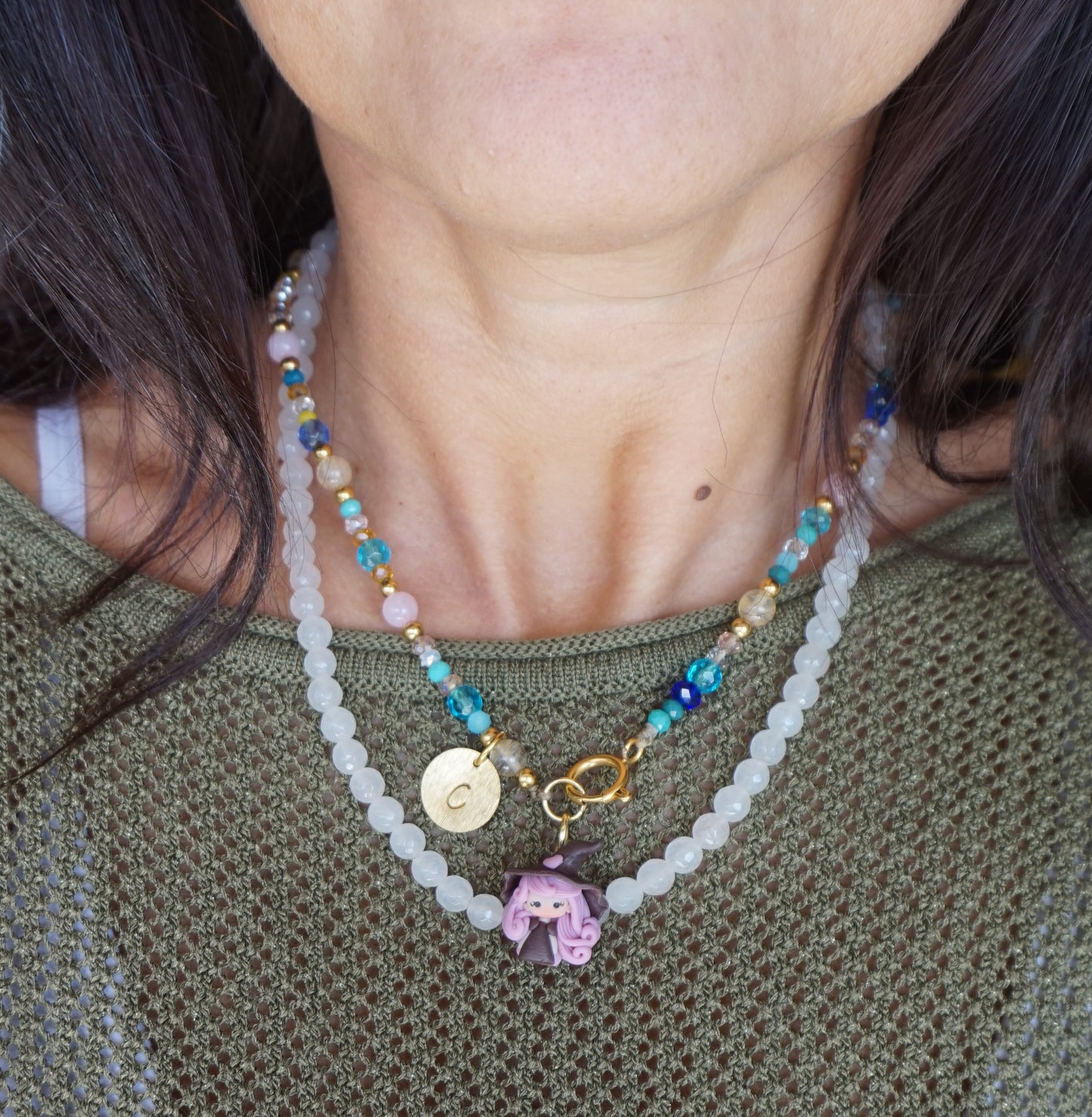 Collana girocollo con pietre dure